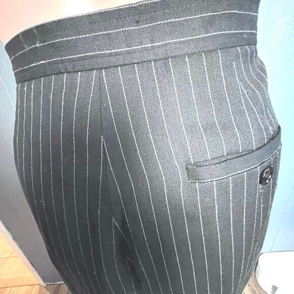 Talbots Collection Wool Blend Pinstripe Cuffed Dress Pants 8 Vintage Career - Picture 4 of 7